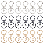 Alloy Keychain Clasp Findings, Snap Clasps, with Iron Rings, Mixed Color, 65mm, 3 colors, 6pcs/color, 18pcs/box(KEYC-OC0001-002)