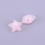 Transparent Acrylic Beads, Frosted, DIY Accessories, Clear, Star, Lavender Blush, 16x16.5x9.5mm, Hole: 2.5mm(FACR-CJC0001-02C)