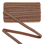 Polyester Centipede Braided Wavy Ribbon, Jacquard Ribbon, Tyrolean Ribbon, Garment Accessories, Sienna, 3/4 inch(20mm), about 13.12 Yards(12m)/pc(OCOR-WH0070-319B)