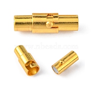Brass Locking Tube Magnetic Clasps, Column, Golden, 15x4mm, Hole: 2.8mm(MC079-G)