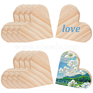 Heart Shape Unfinished Wooden Boards, BurlyWood, 8x8x0.87cm(DIY-WH0308-289)