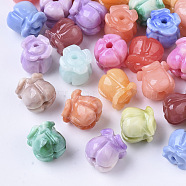 Synthetic Coral Beads, Dyed, Tulip, Mixed Color, 8.5x8mm, Hole: 1.5mm(CORA-R017-28-C01)