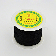 Round String Thread Polyester Fibre Cords, Black, 2mm, about 54.68 yards(50m)/roll(OCOR-J001-04)