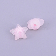 Transparent Acrylic Beads, Frosted, DIY Accessories, Clear, Star, Lavender Blush, 16x16.5x9.5mm, Hole: 2.5mm(FACR-CJC0001-02C)