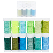 12 Rolls 12 Colors Nylon Cord, for Chinese Knotting, with PET Box, Mixed Color, 0.8mm, about 21.87 Yards(20m)/roll, 1 color/roll(OCOR-WH0066-69B)