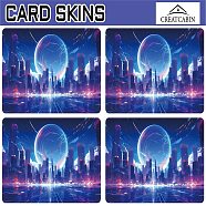 PVC Plastic Waterproof Card Stickers, Self-adhesion Card Skin for Bank Card Decor, Rectangle, Building, 186.3x137.3mm(DIY-WH0432-202)