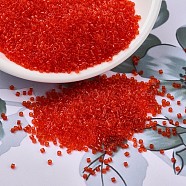 MIYUKI Delica Beads, Cylinder, Japanese Seed Beads, 11/0, (DB0704) Transparent Red Orange, 1.3x1.6mm, Hole: 0.8mm, about 20000pcs/bag, 100g/bag(SEED-J020-DB0704)