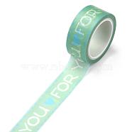 DIY Scrapbook Decorative Paper Tapes, Adhesive Tapes, with For Your, Medium Aquamarine, 15mm, 5m/roll(5.46yards/roll)(DIY-F016-P-08)