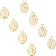 304 Stainless Steel Pendants, Oval with Virgin Mary, Golden, 15x8x2mm, Hole: 1.5mm, 10pcs/box(STAS-UN0006-06G)