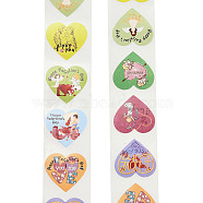 Valentine's Day Theme Heart Paper Picture Stickers, for Card-Making, Scrapbooking, Diary, Planner, Cup, Mobile Phone Shell, Notebooks, Mixed Color, 25x23mm(STIC-Q015-03D)