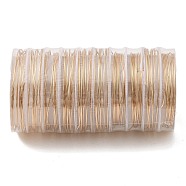 10 Rolls Round Copper Wire, Long-Lasting Plated, Light Gold, 18 Gauge, 1mm, 1.5m/roll(CWIR-C003-01G-KCG)