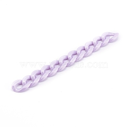 Handmade Opaque Acrylic Curb Chains, Twisted Link Chain, Lilac, 23x16.5x4mm, about 39.37 inch(1m)/strand(AJEW-JB00925-02)