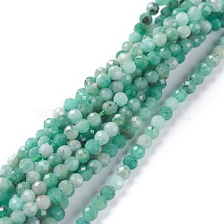 Natural Emerald Quartz Beads Strands, Round, Faceted, 3mm, Hole: 0.7mm, about 136pcs/strand, 14.96~15.35inch(38~39cm)(G-A026-A01-3mm)