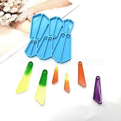 Triangle DIY Pendant Silicone Molds, Resin Casting Molds, For UV Resin, Epoxy Resin Jewelry Making, Deep Sky Blue, 121x101x6mm, Hole: 2.5~3.5mm, Inner Diameter: 38~68x11~19mm(SIMO-H004-18)