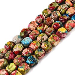 Natural Imperial Jasper Beads Strands, Dyed, Cuboid, Colorful, 6.5~7.5x5~6x5~6mm, Hole: 0.8mm, about 53~60pcs/strand, 15.55~15.87 inch(39.5~40.3cm)(G-N342-62H)