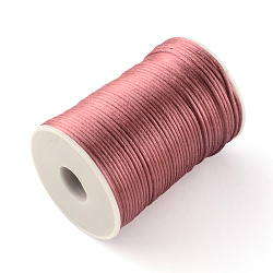 Polyester Cords, Satin Rattail Cord, Indian Red, 2mm, about 98.42 yards(90m)/roll(NWIR-R019-092)