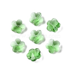 Transparent Glass Beads, Faceted, Plum Blossom, Pale Green, 10x10x7mm, Hole: 1mm(X-GLAA-Q066-10mm-C10)