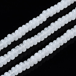 Natural White Jade Beads Strands, Rondelle, 4~5x2mm, Hole: 0.8mm, about 160~165pcs/strand, 14.96~15.35 inch(38~39cm)(G-S366-111)