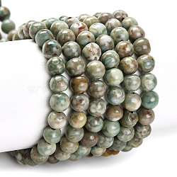 Natural Maifanite/Maifan Stone Beads Strands, Dyed, Round, Green, 4~4.5mm, Hole: 1mm, about 91~100pcs/strand, 14.96~15.35 inch(38~39cm)(G-P451-01C-E)