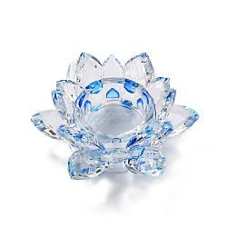 Flower Natural Quartz Crystal Candle Holder Molds, for Home Desktop Decoration, Dodger Blue, 110x55mm, Inner Diameter: 40mm(AJEW-H154-02C)