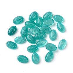 Natural White Jade Cabochons, Oval, Dyed, Turquoise Color, 6x4x2~2.5mm(G-A094-01A-20)