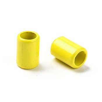 Column Rack Plating Spray Painted Alloy Beads for Jewelry Making, Cadmium Free & Nickel Free & Lead Free, Yellow, 6.5x4.5mm, Hole: 3.3mm