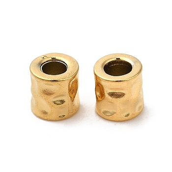 304 Stainless Steel Bead, Column, Real 18K Gold Plated, 4x4mm, Hole: 2mm