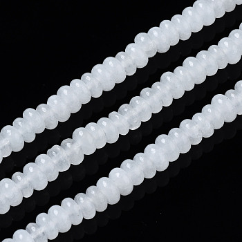 Natural White Jade Beads Strands, Rondelle, 4~5x2mm, Hole: 0.8mm, about 160~165pcs/strand, 14.96~15.35 inch(38~39cm)