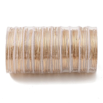 10 Rolls Round Copper Wire, Long-Lasting Plated, Light Gold, 18 Gauge, 1mm, 1.5m/roll