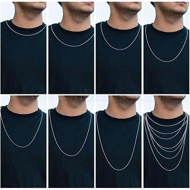 925 Sterling Silver Thin Dainty Link Chain Necklace for Women Men(JN1096A-01)-4