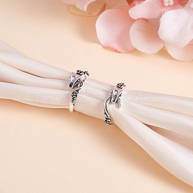 2Pcs 2 Style Alloy Snake with Rose Open Cuff Rings Set(JR932A)-5