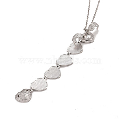 Alloy Multi Picture Photo Heart Locket Pendant Necklace for Women(NJEW-M191-02P)-3