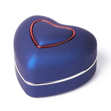 Midnight Blue Heart Plastic Ring Box