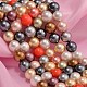 Chapelets de perles colorées en coquillage(X-BSHE-F013-14M-8mm)-1
