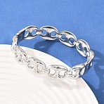 304 Stainless Steel Bangles for Women, Oval, Stainless Steel Color, Inner Diameter: 2-3/8x2 inch(5.9x5.1cm)(BJEW-Z155-02P)