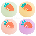 4Pcs 4 Colors Silicone Replacement Thumb Grip Caps, Thumb Grips Analog Stick Cover, Carrot, 16x7mm, Inner Diameter: 12mm, 1pc/color(AJEW-GF0009-67B)