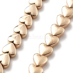 Synthetic Non-magnetic Hematite Beads Strands, Heart, Light Gold Plated, 6x6~6.5x3mm, Hole: 0.8mm, about 73pcs/strand, 15.75''(40cm)(G-M095-M01-01KCG)