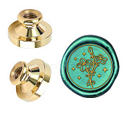 Wax Seal Brass Stamp Head, for Wax Seal Stamp, Flower Pattern, 25x14.5mm(AJEW-WH0209-432)