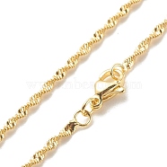 Brass Singapore Chains Necklace for Women, Cadmium Free & Lead Free, Real 18K Gold Plated, 17.44 inch(44.3cm)(NJEW-P265-27G)