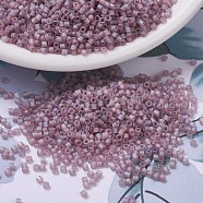 MIYUKI Delica Beads, Cylinder, Japanese Seed Beads, 11/0, (DB0857) Matte Transparent Smoky Amethyst AB, 1.3x1.6mm, Hole: 0.8mm, about 2000pcs/bottle, 10g/bottle(SEED-JP0008-DB0857)