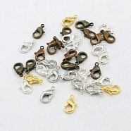 Eco-Friendly Brass Lobster Claw Clasps, Cadmium Free & Nickel Free & Lead Free, Mixed Color, 15x8x3mm, Hole: 2mm(KK-J270-95-903-NR)