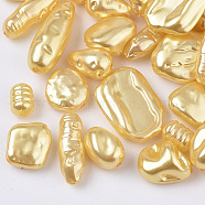 ABS Plastic Imitation Pearl Beads, Mixed Shape, Champagne Yellow, 10~27x7~18x5~15mm, Hole: 1.2~1.8mm(OACR-R071-12)