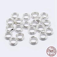 925 Sterling Silver Split Jump Rings, Double Loop Jump Rings, Round Rings, Silver, 5x1mm, Inner Diameter: 3.5mm(STER-F036-01S-0.6x5mm)