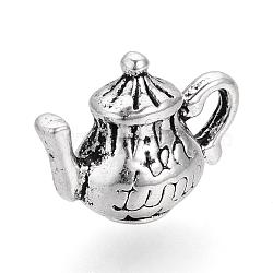 Tibetan Style Alloy Pendants, Teapot, Cadmium Free & Lead Free, Antique Silver, 12x16x8mm, about 390pcs/1000g(TIBE-S309-60AS-RS)