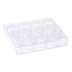 Plastic Bead Storage Containers, 12 Compartments, Clear, 9.8x13x2cm, Small Box: 30x17mm, Capacity: 5ml(0.17 fl. oz)(X-C089Y)