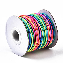 Round Elastic Cord, with Nylon Outside and Rubber Inside, Colorful, 1mm, about 109.36 yards(100m)/roll(EC-R001-1mm-MB)