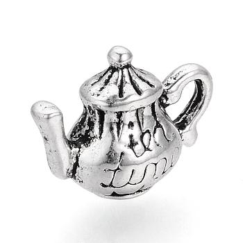 Tibetan Style Alloy Pendants, Teapot, Cadmium Free & Lead Free, Antique Silver, 12x16x8mm, about 390pcs/1000g