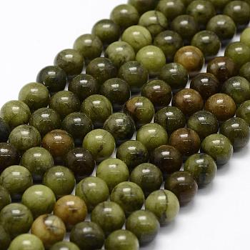 Natural Chinese Jade Beads Strands, TaiWan Jade, Round, 4mm, Hole: 1mm, about 90pcs/strand, 15.4 inch