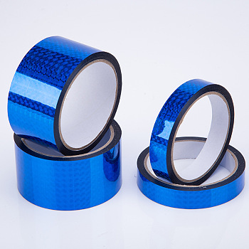 50M Laser Shining Bopp Plastic Scrapbook Decorative Adhesive Tapes, Laser Glitter Masking Decor Tape, Royal Blue, 50mm, about 54.68 Yards(50m)/Roll