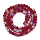 Imitez des brins de perles en verre givré bicône en cristal autrichien(GLAA-F029-TM4mm-A27)-2